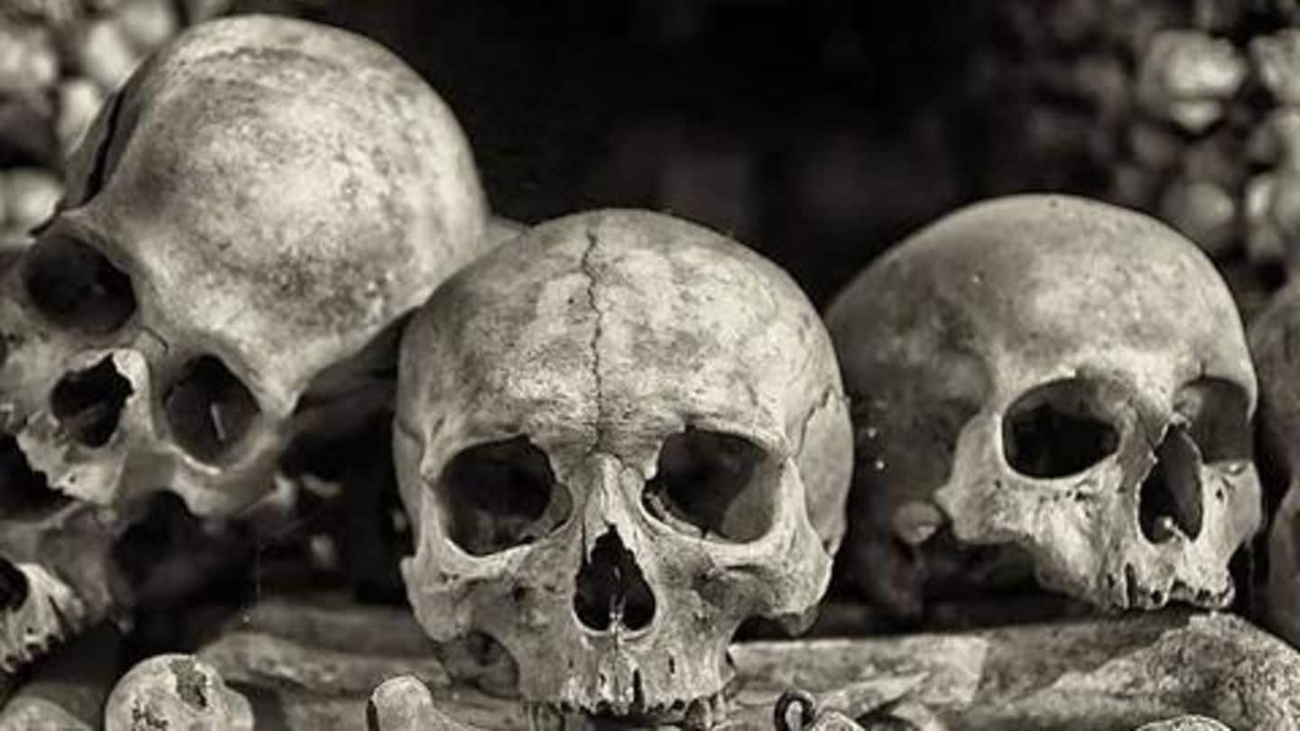 Four skulls were built into the altar, police said Four skulls were built into the altar, police said