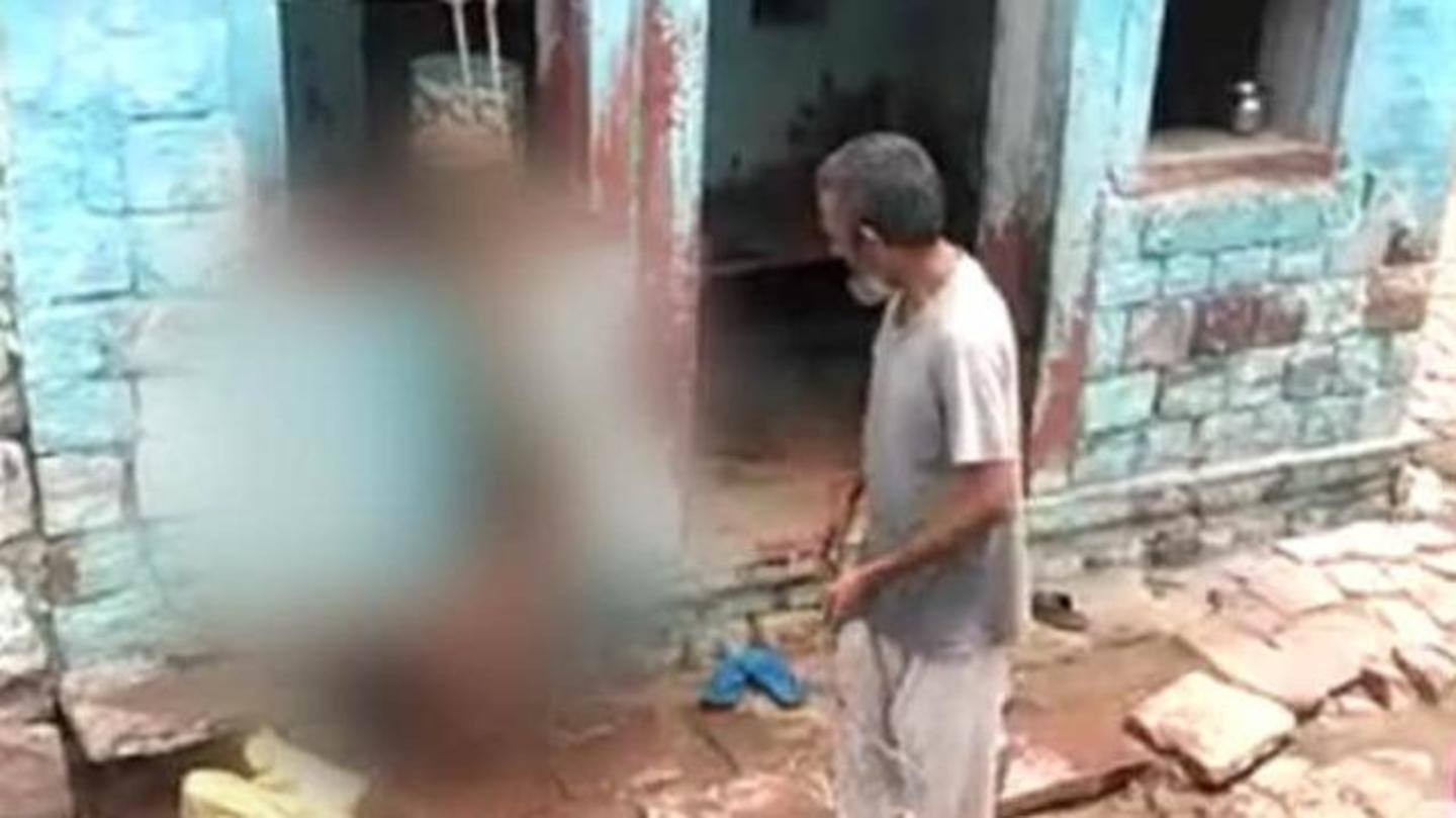 Agra man arrested after viral video shows him beating son