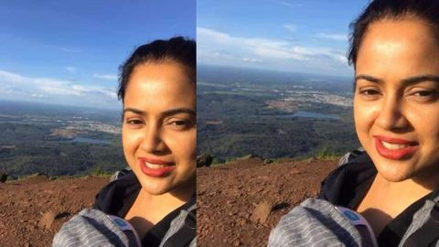 Sameera Reddy climbs Karnataka's highest peak with 2-month-old daughter