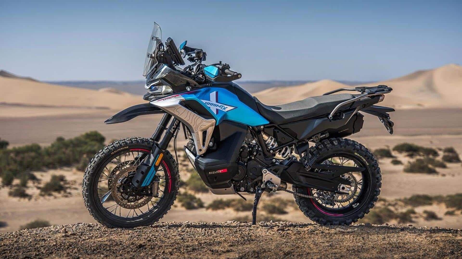 This is CFMoto's flagship adventure motorcycle with 450km range
