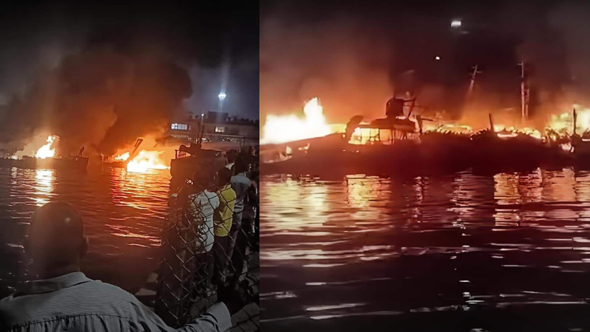 Visakhapatnam: Fire at harbor destroys 35 boats, Navy called in