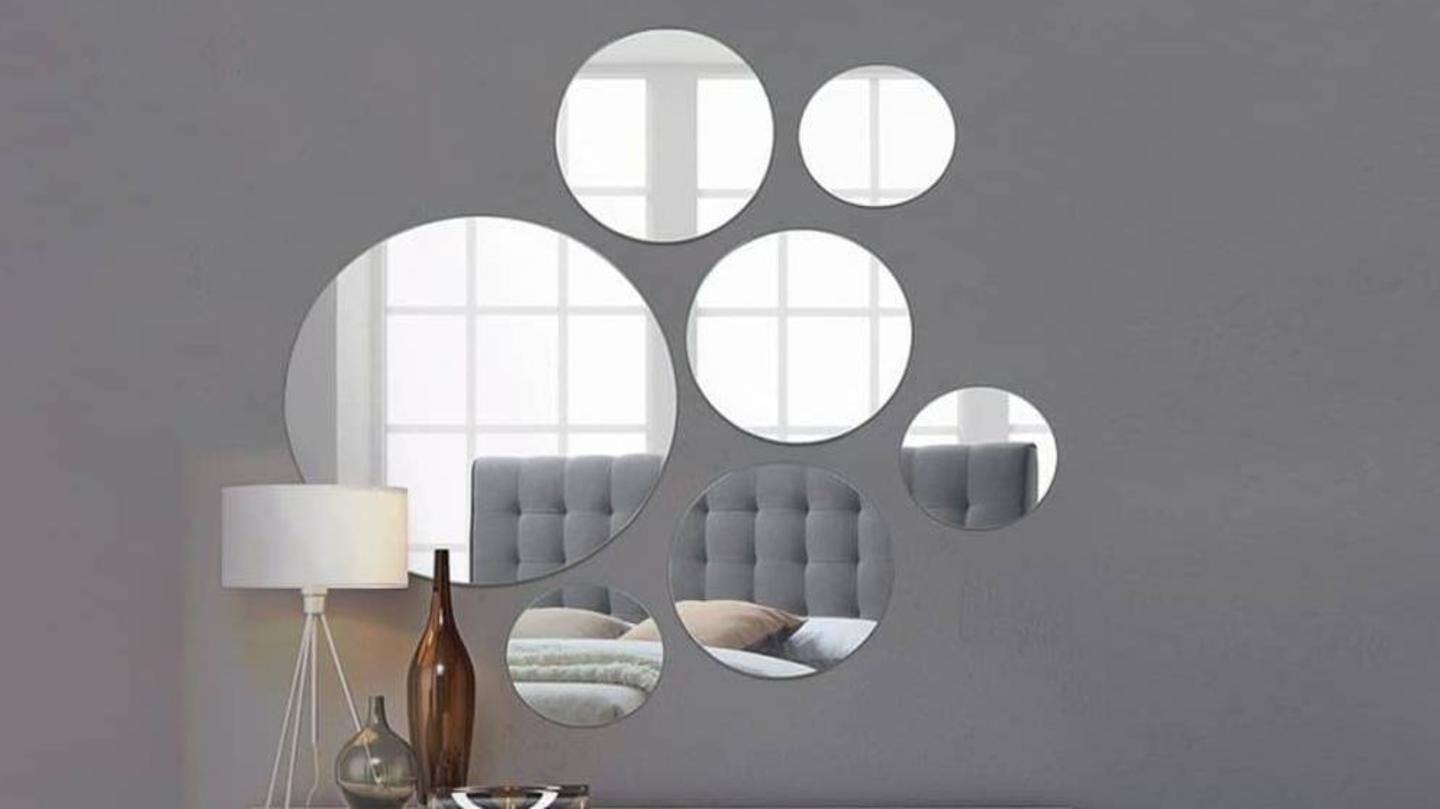Experiment with mirrors to add definition to the wall Experiment with mirrors to add definition to the wall