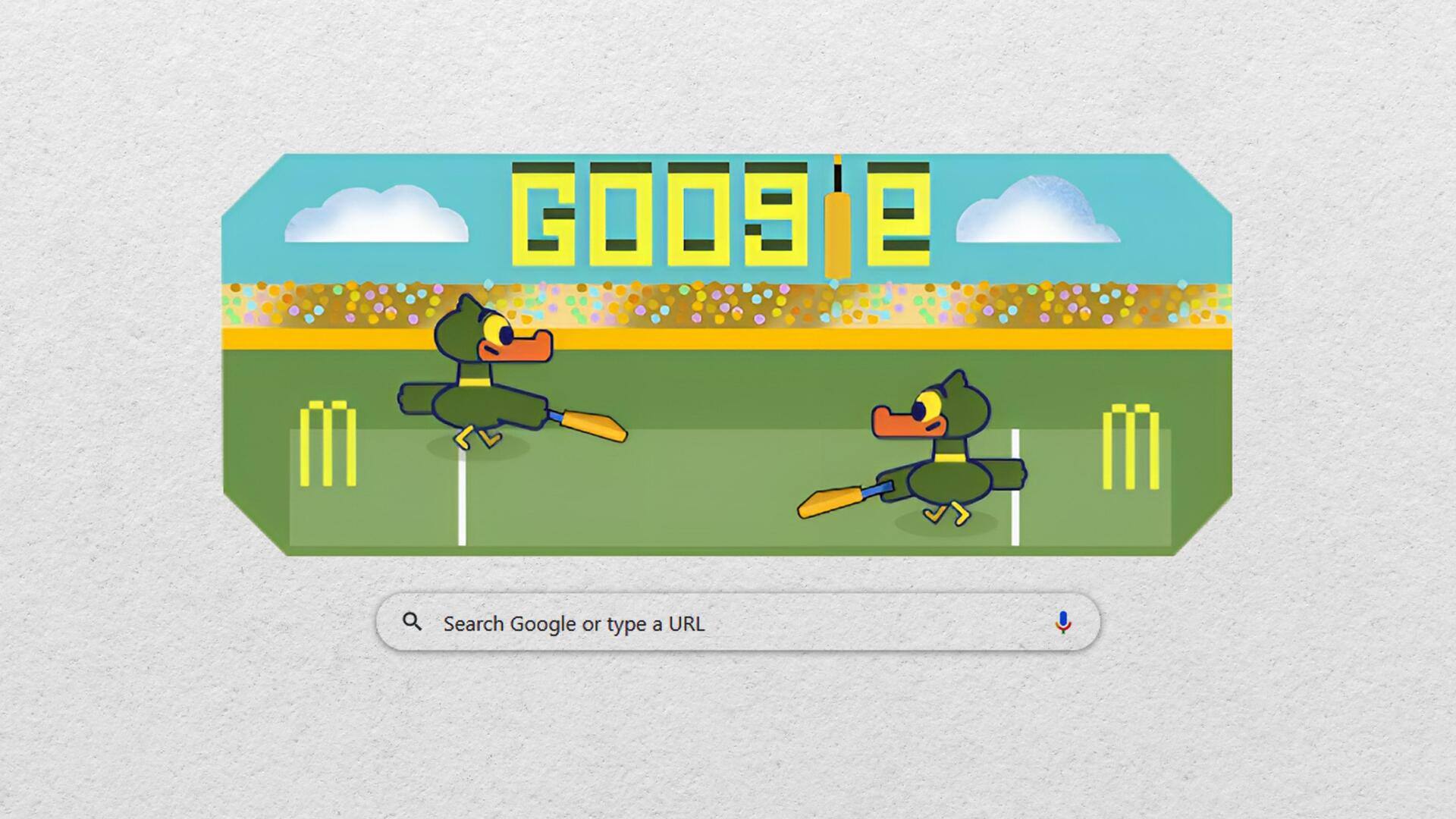 Google Doodle celebrates the opening of ICC Men's World Cup