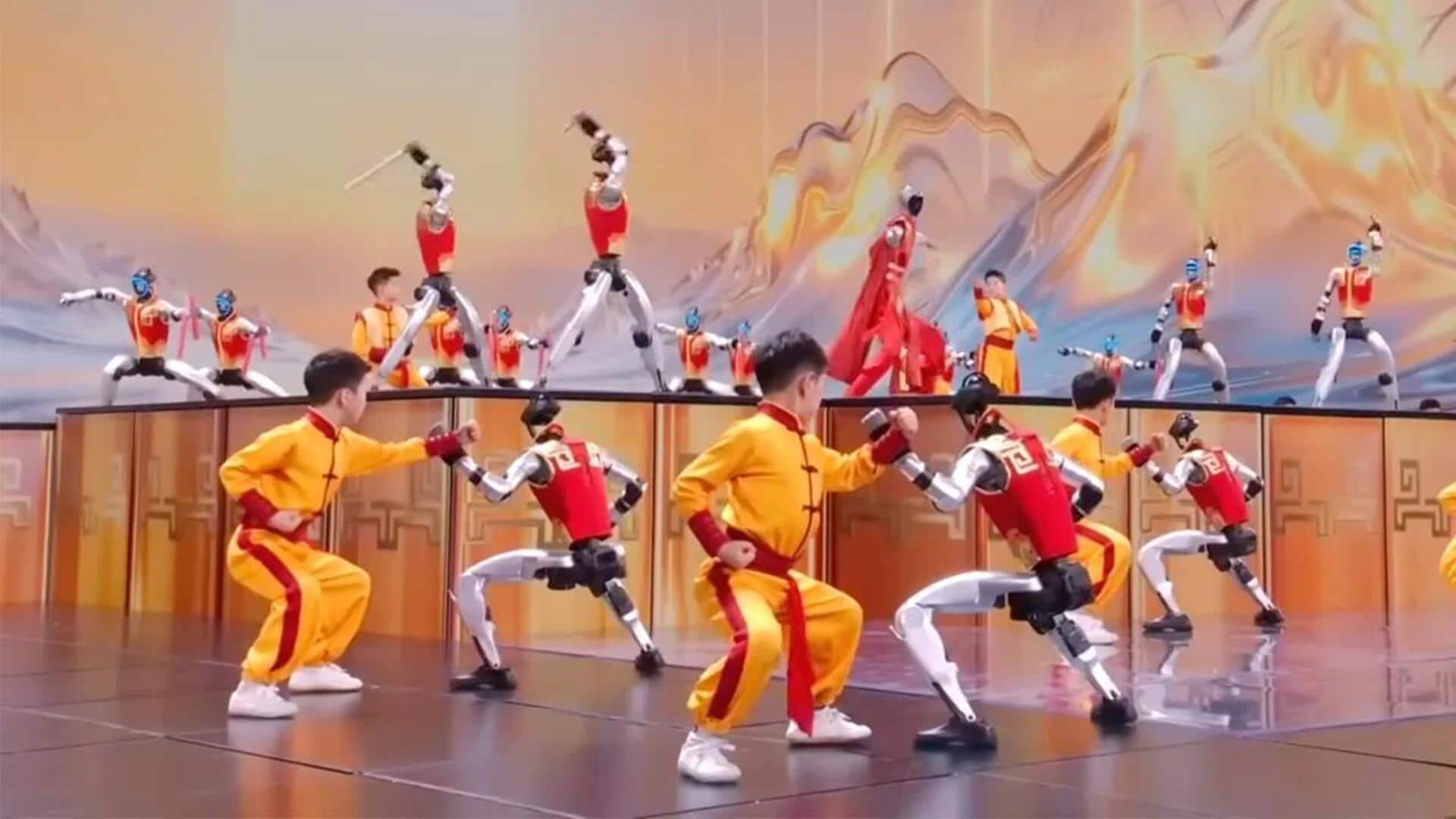 Humanoid robots perform kung fu at China's New Year gala