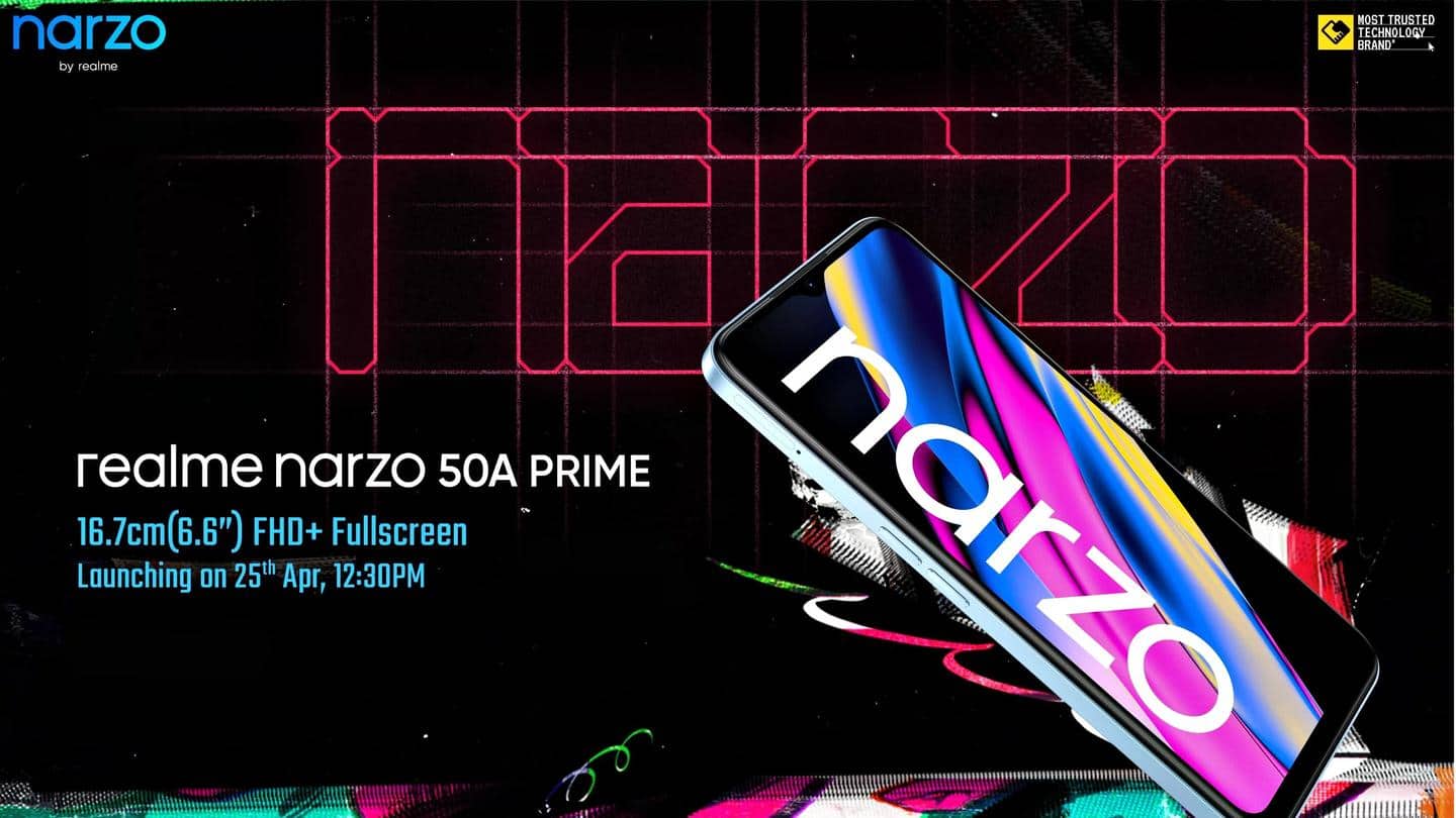 Realme Narzo 50A Prime launching in India on April 25
