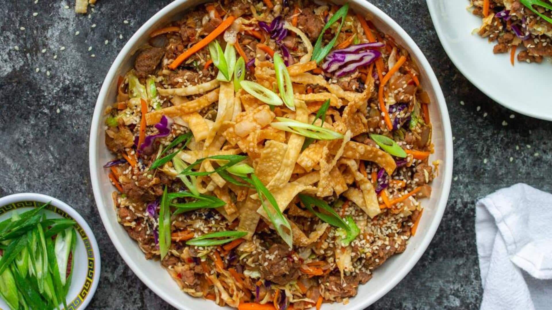 Recipe: Make this vegan egg roll bowl at home