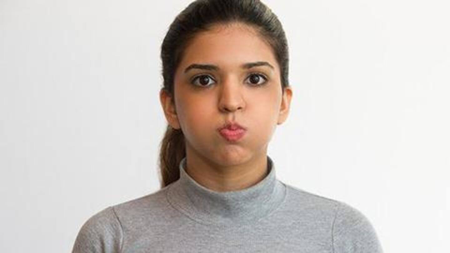 Puff up your cheeks Puff up your cheeks