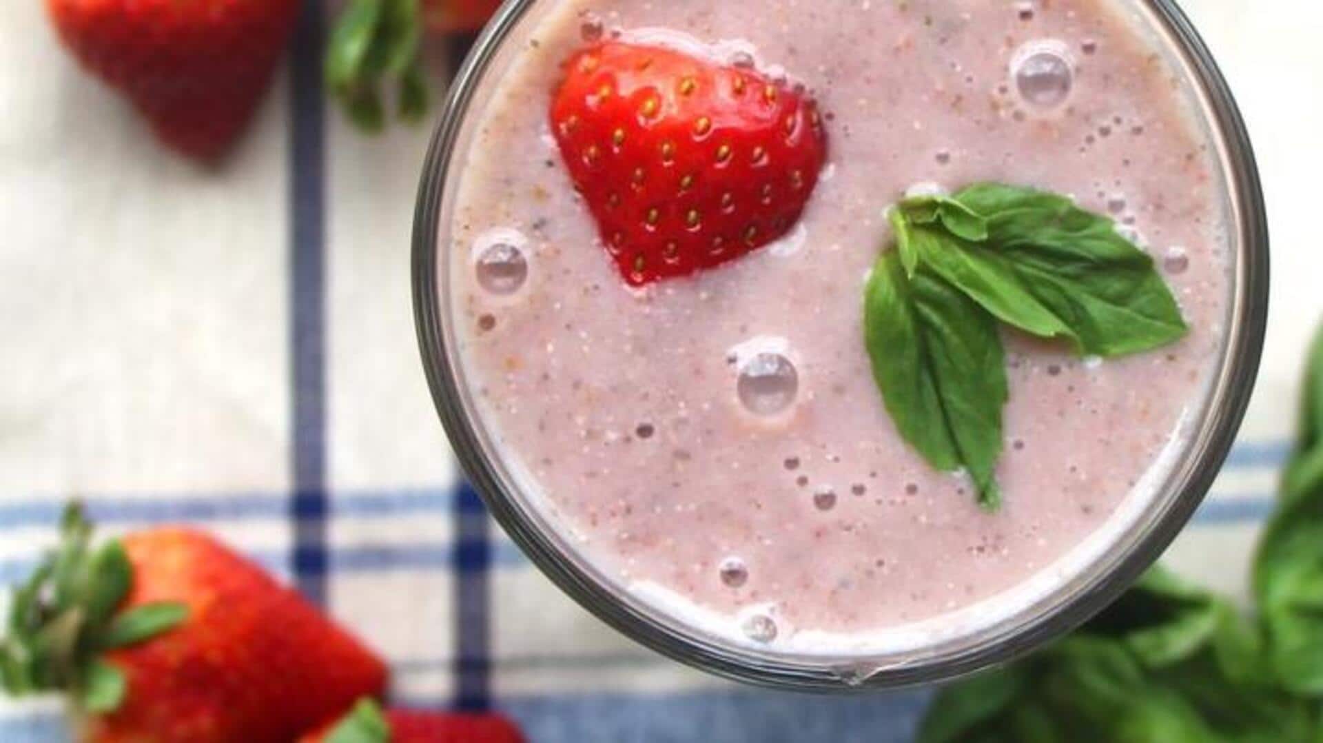 Strawberries and basil: The perfect combo for morning smoothies