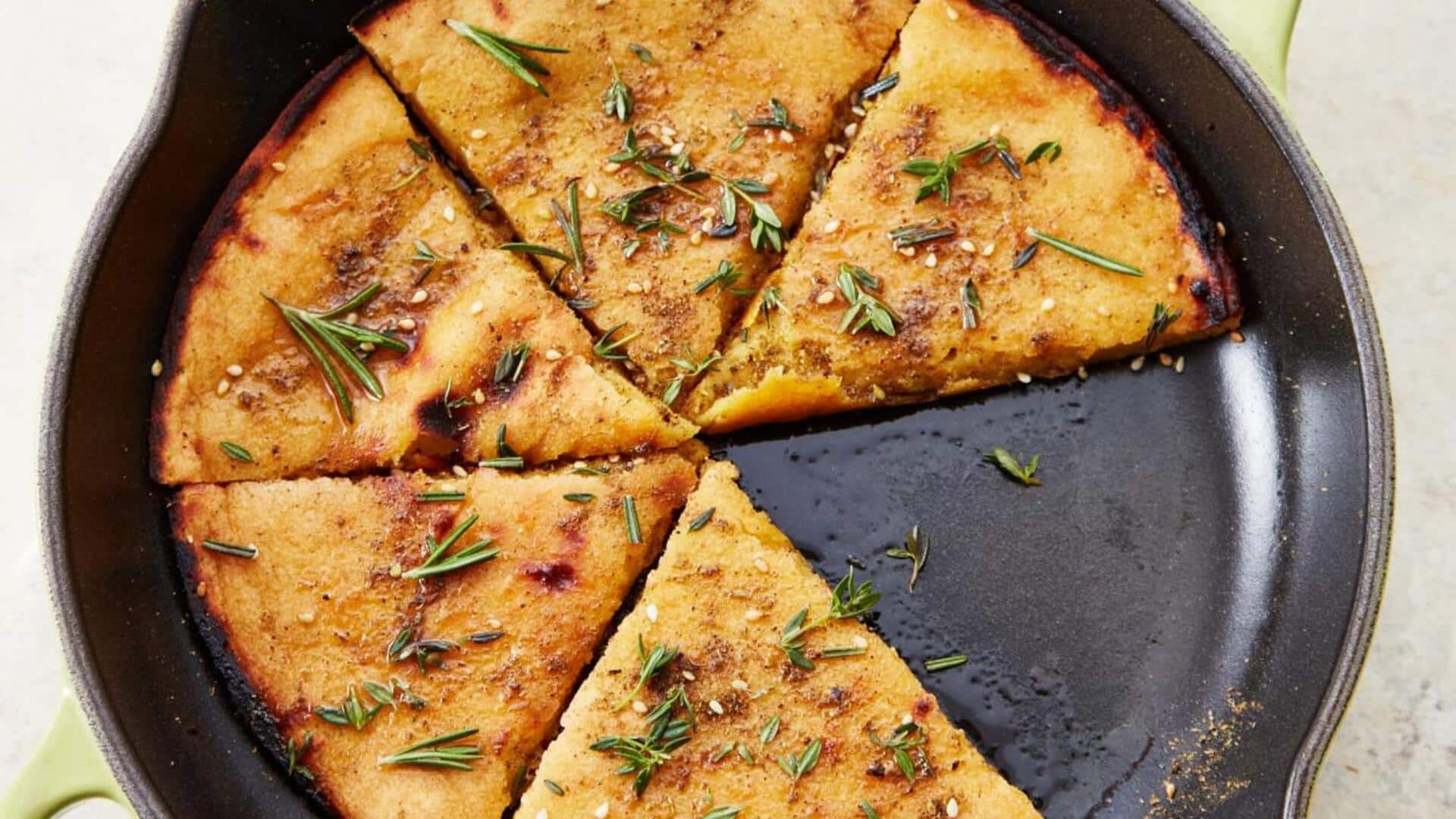 Cook this fusion Moroccan chickpea flatbread in 4 simple steps