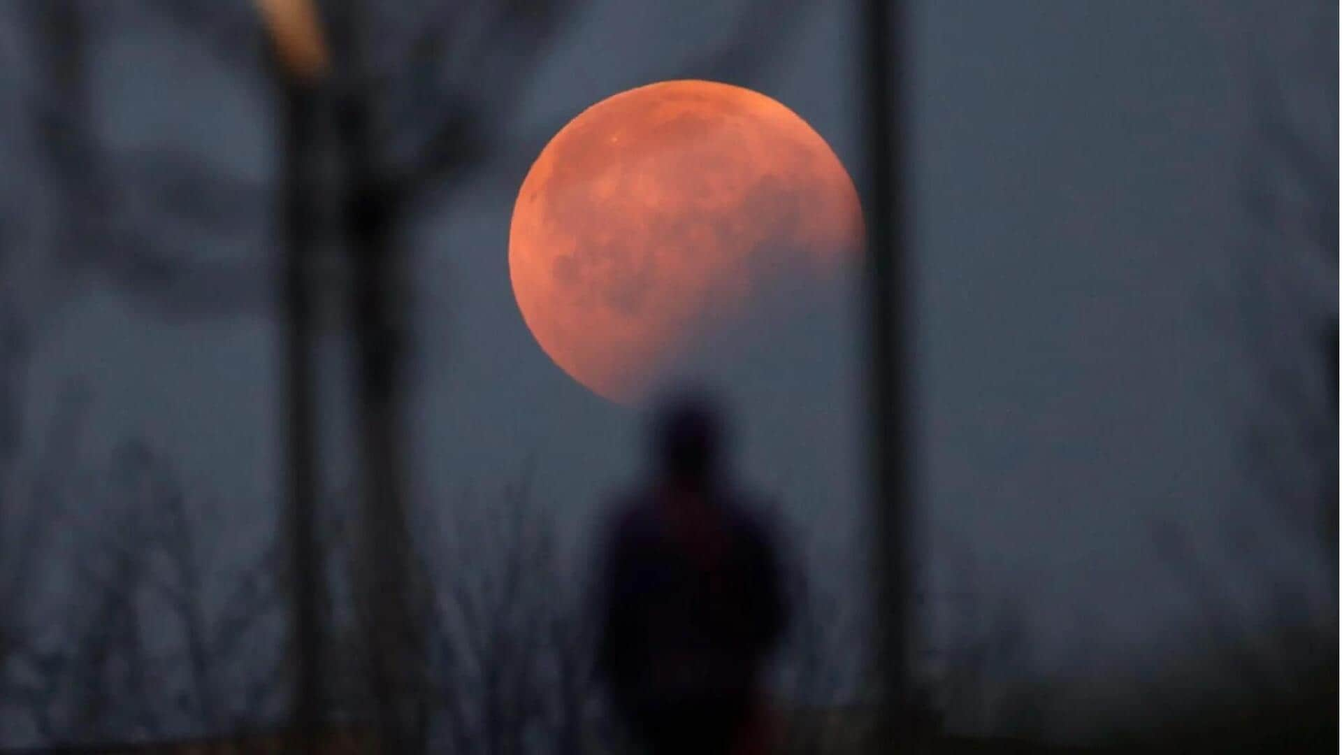 Rare celestial event tomorrow: Partial lunar eclipse coincides with supermoon