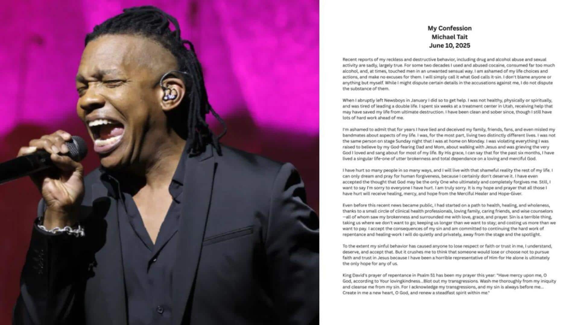 Christian singer Michael Tait admits to sexual misconduct, drug use Christian singer Michael Tait admits to sexual misconduct, drug use