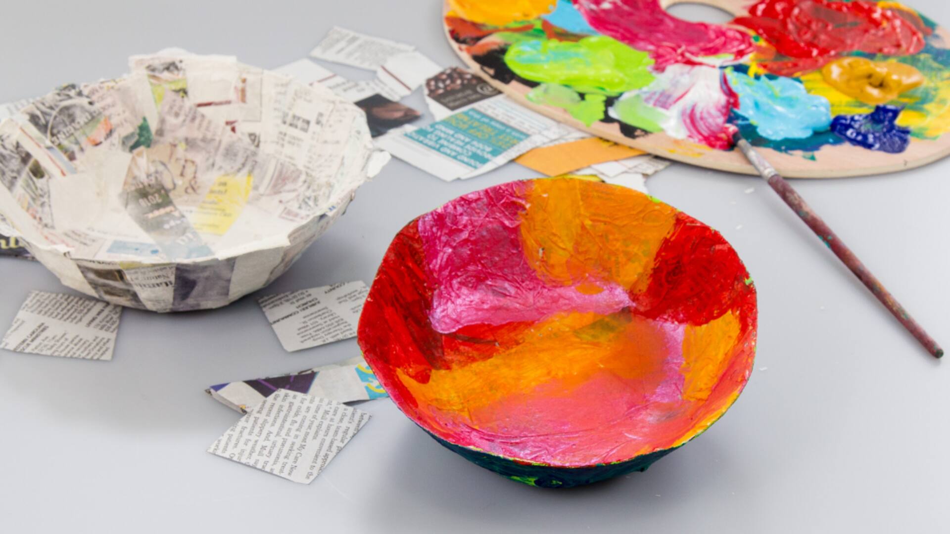 How to make paper mache bowls at home