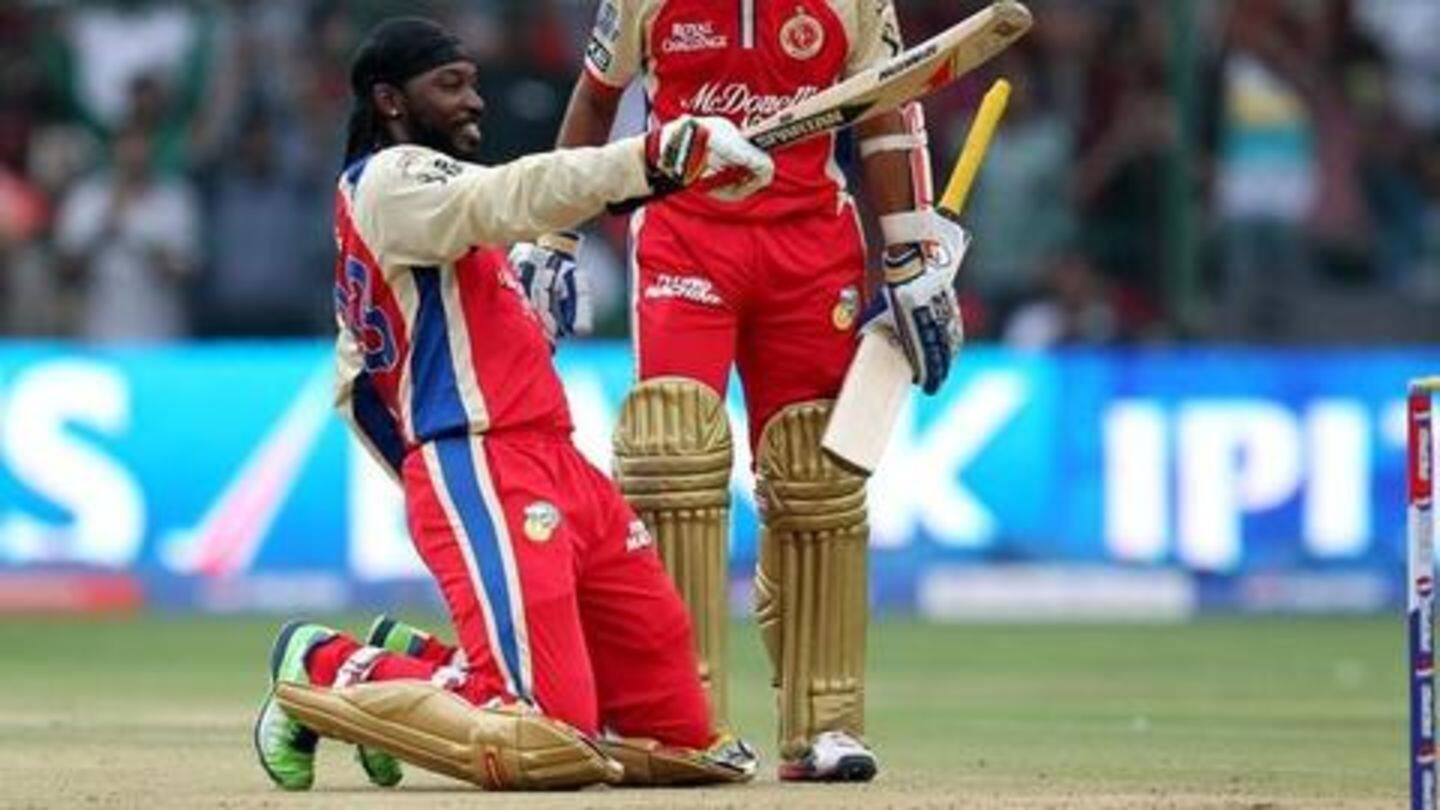 Gayle storm at Chinnaswamy in 2013 Gayle storm at Chinnaswamy in 2013