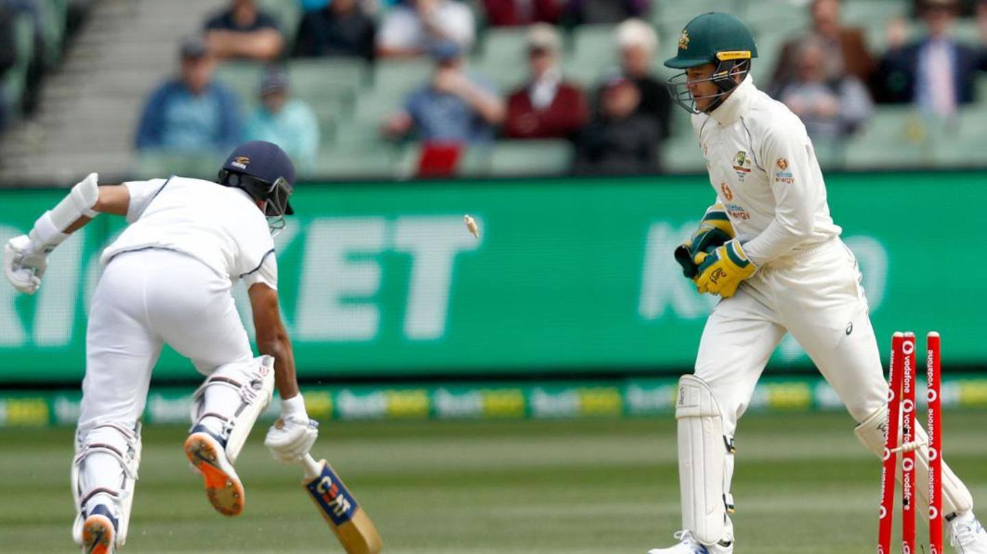 Skipper Rahane gets run-out Skipper Rahane gets run-out