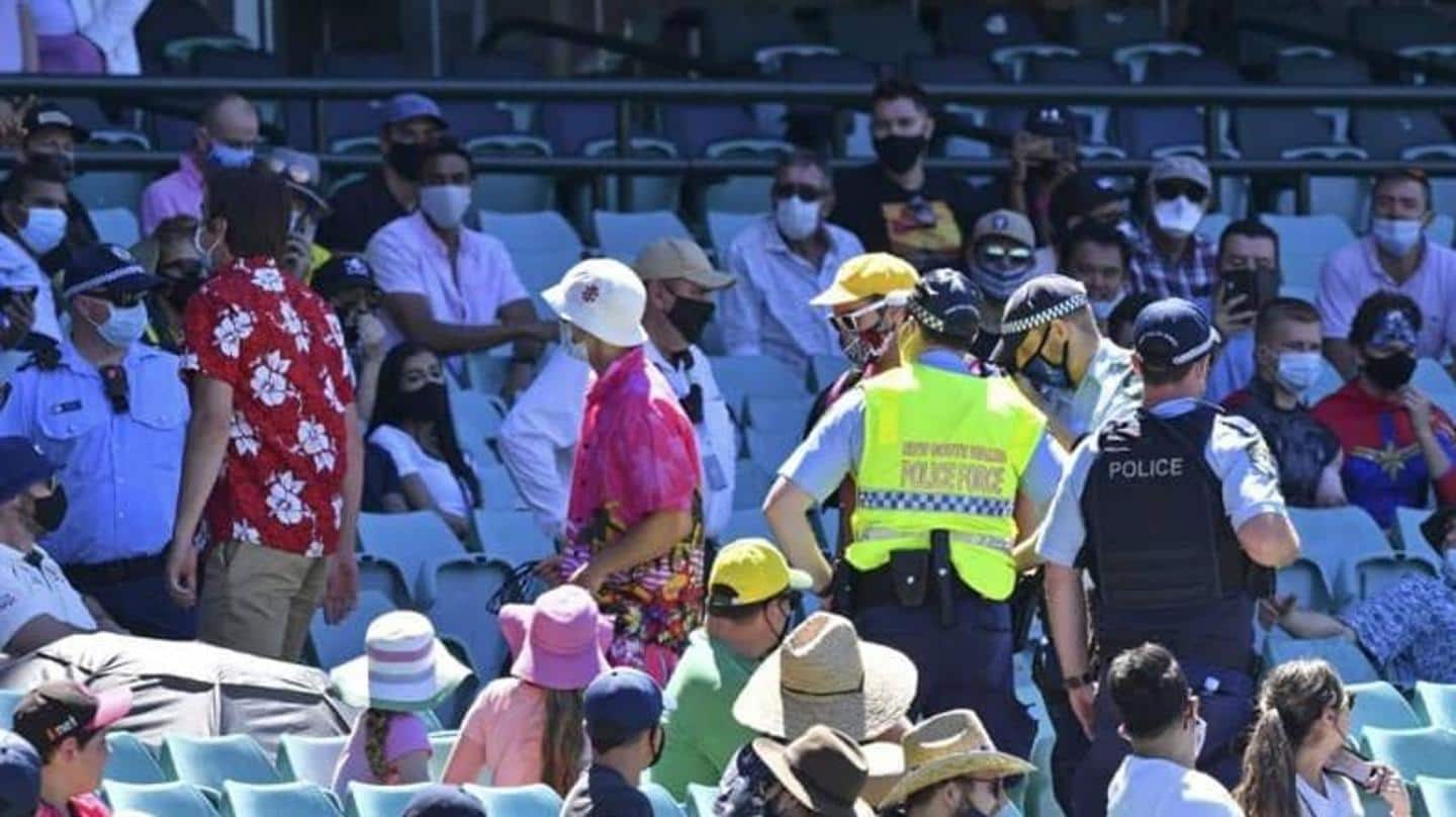 Six people were removed from stands following India's complaints Six people were removed from stands following India's complaints