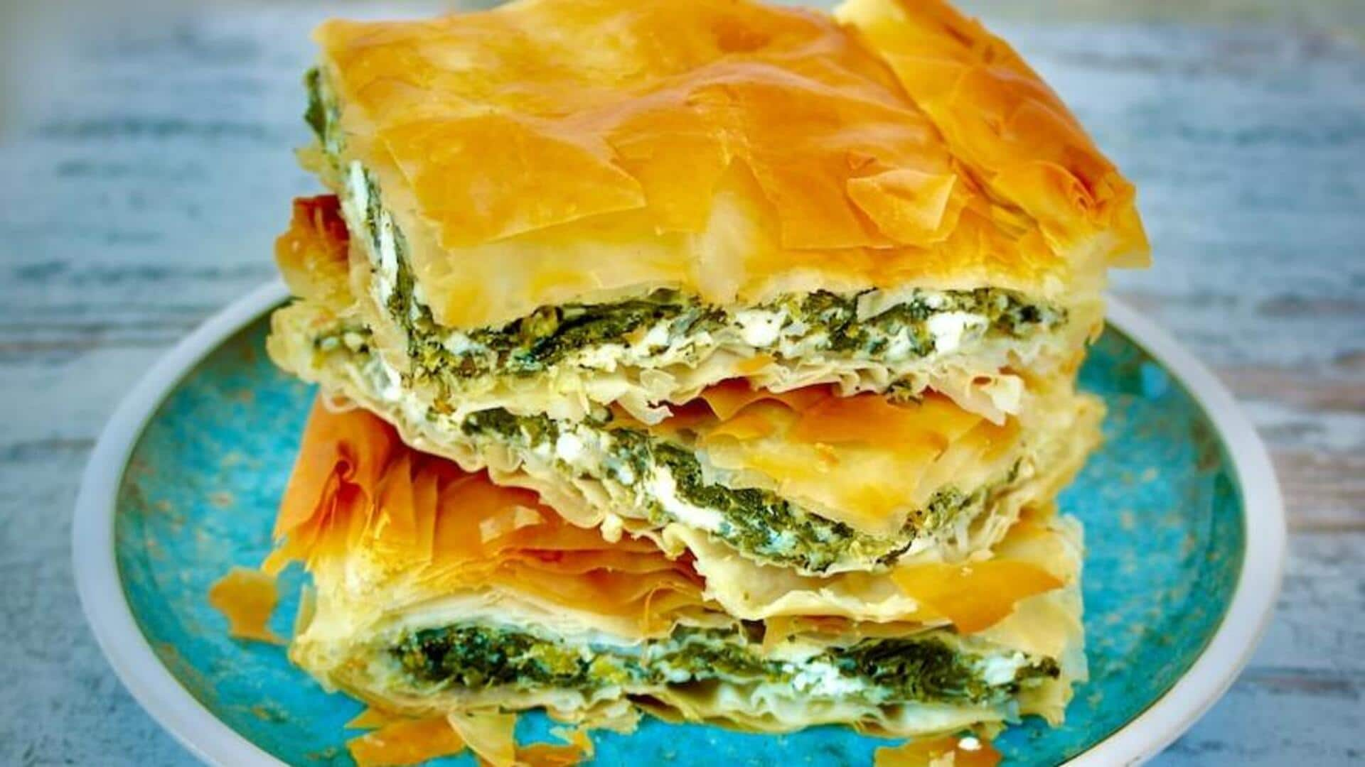 Try this Greek spinach and feta filo pie recipe