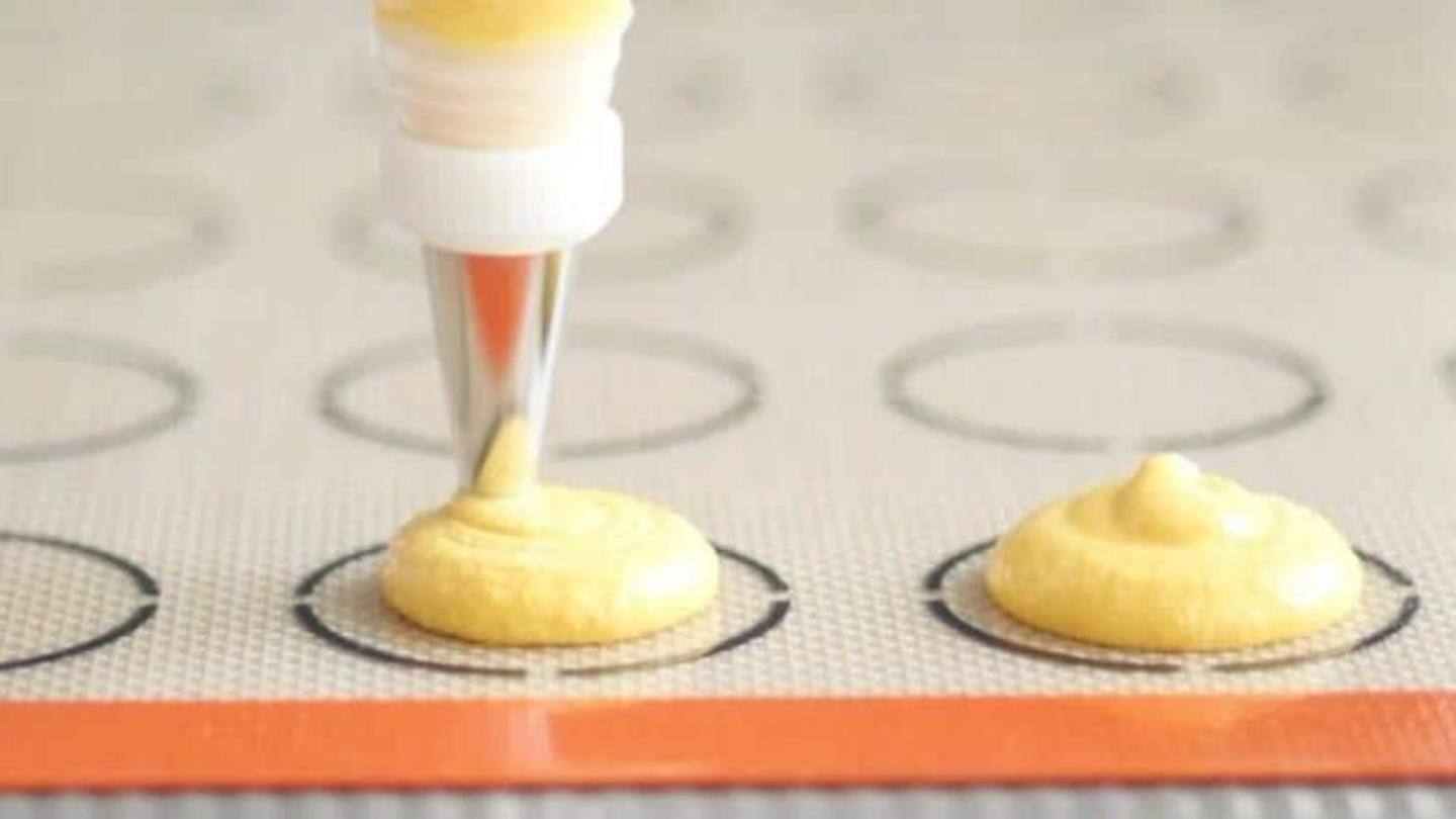 Preparing macaron cookies Preparing macaron cookies