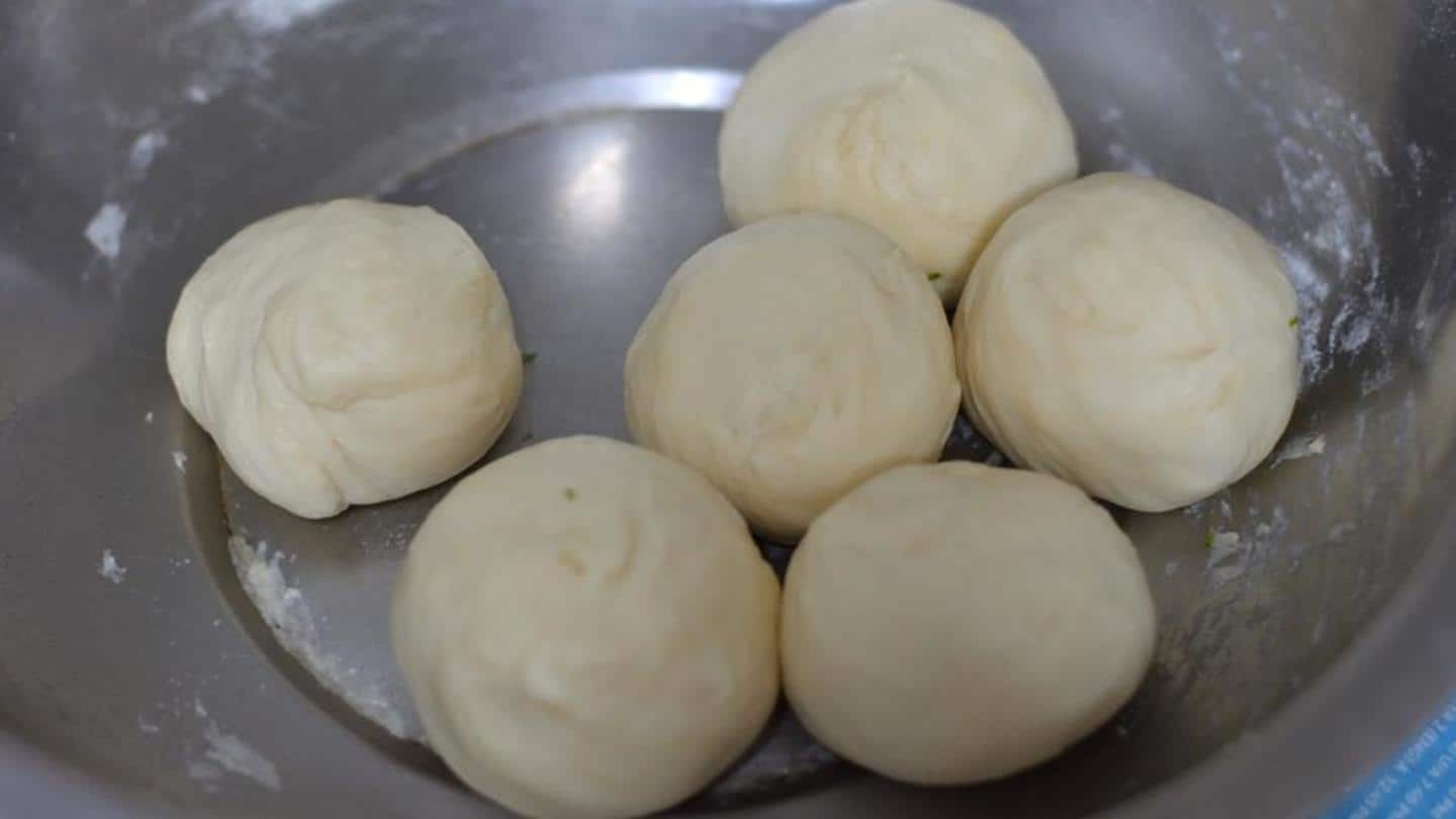 Kneading the dough for kulcha Kneading the dough for kulcha