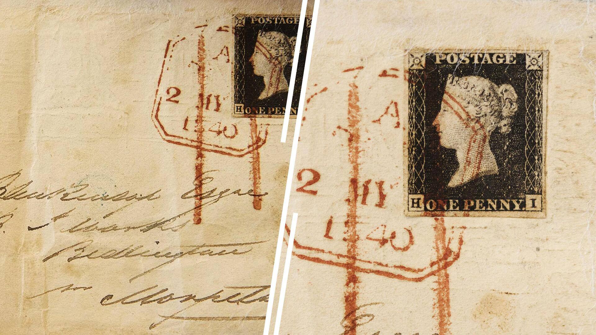 The 'first' mail sent using a stamp to be auctioned