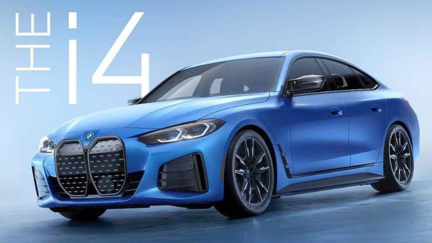 BMW i4 M50 electric sedan previewed in a leaked image