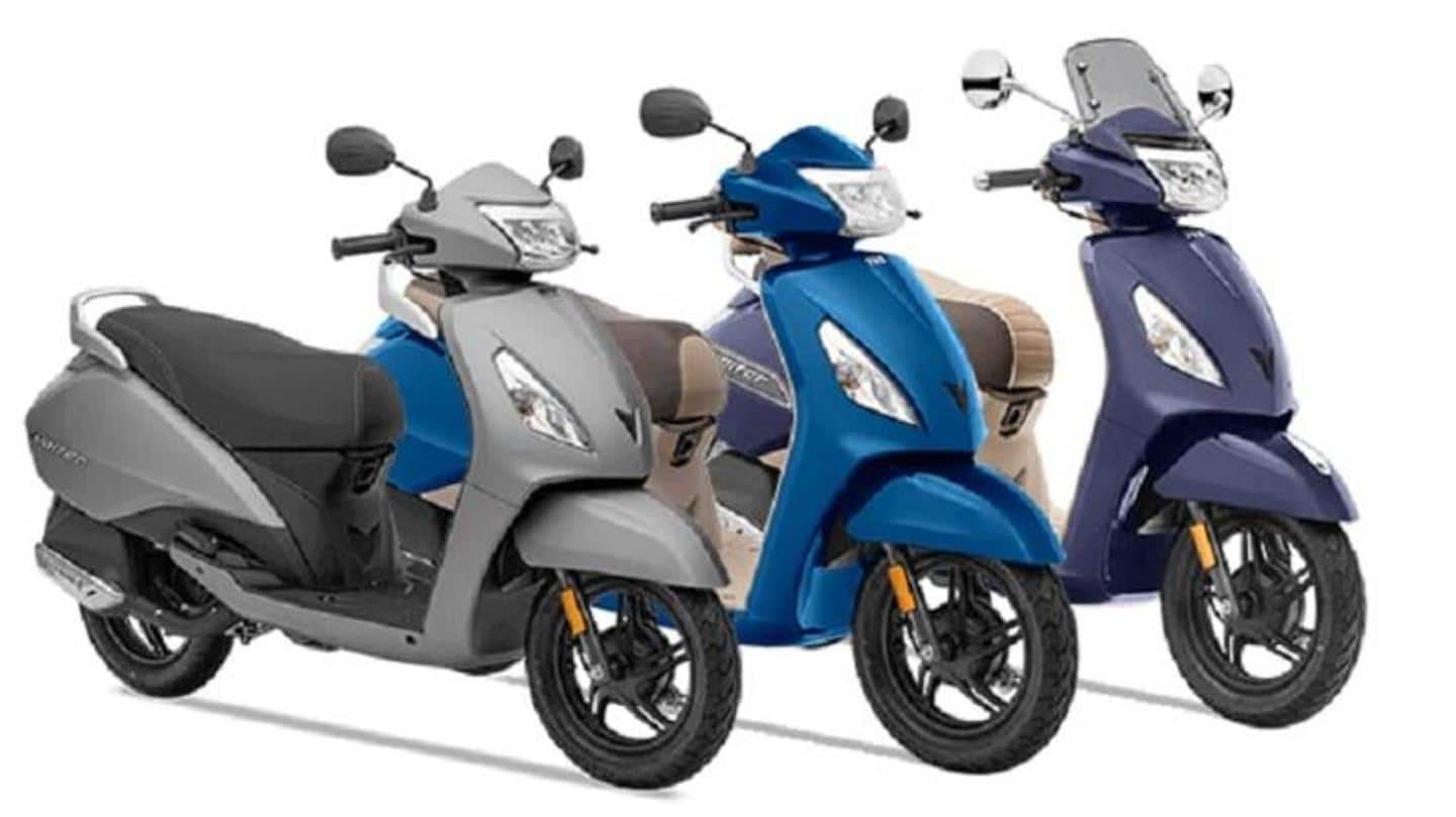 tvs jupiter on road price