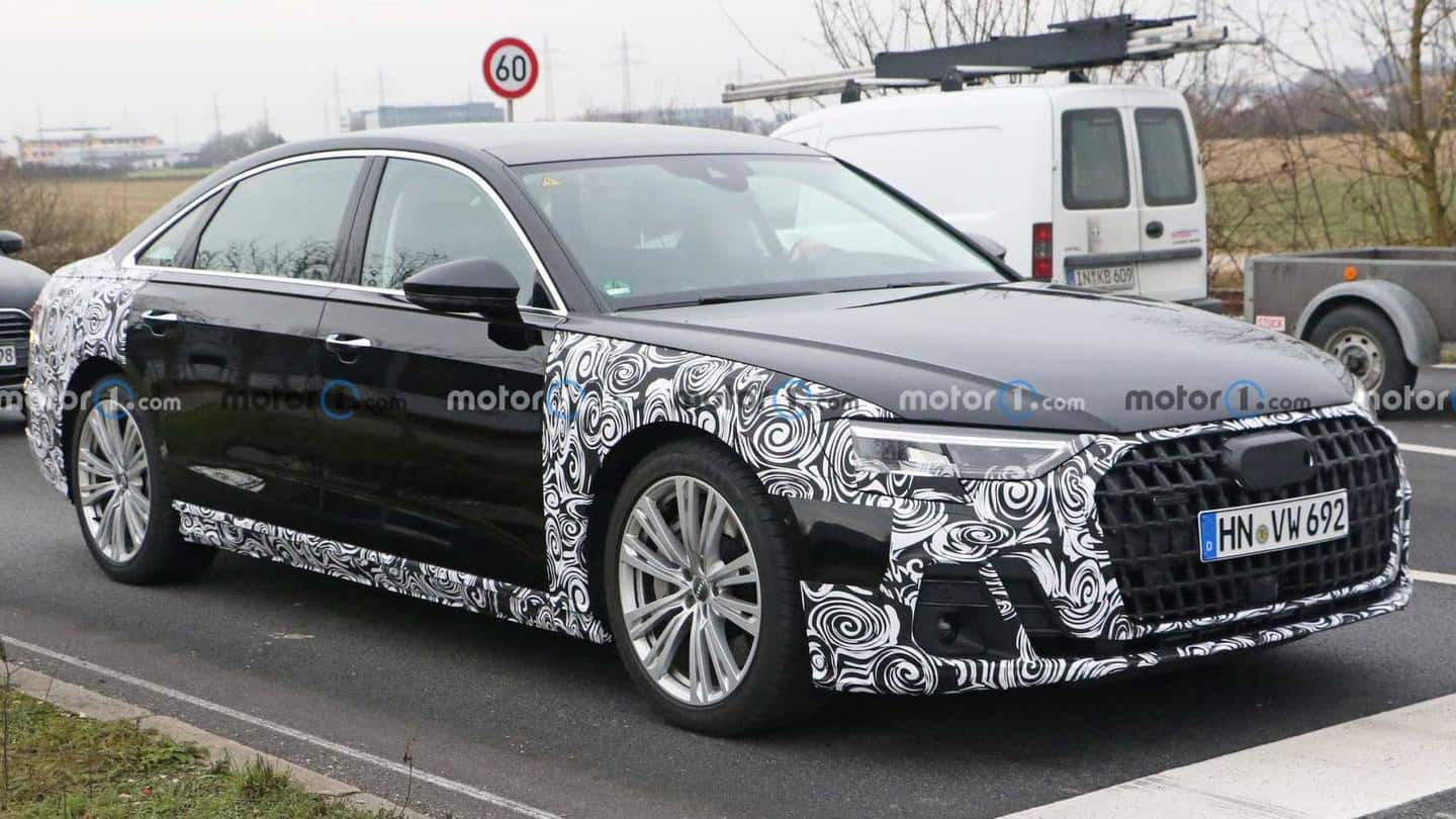 2022 Audi A8 (facelift) spotted testing, key design details revealed