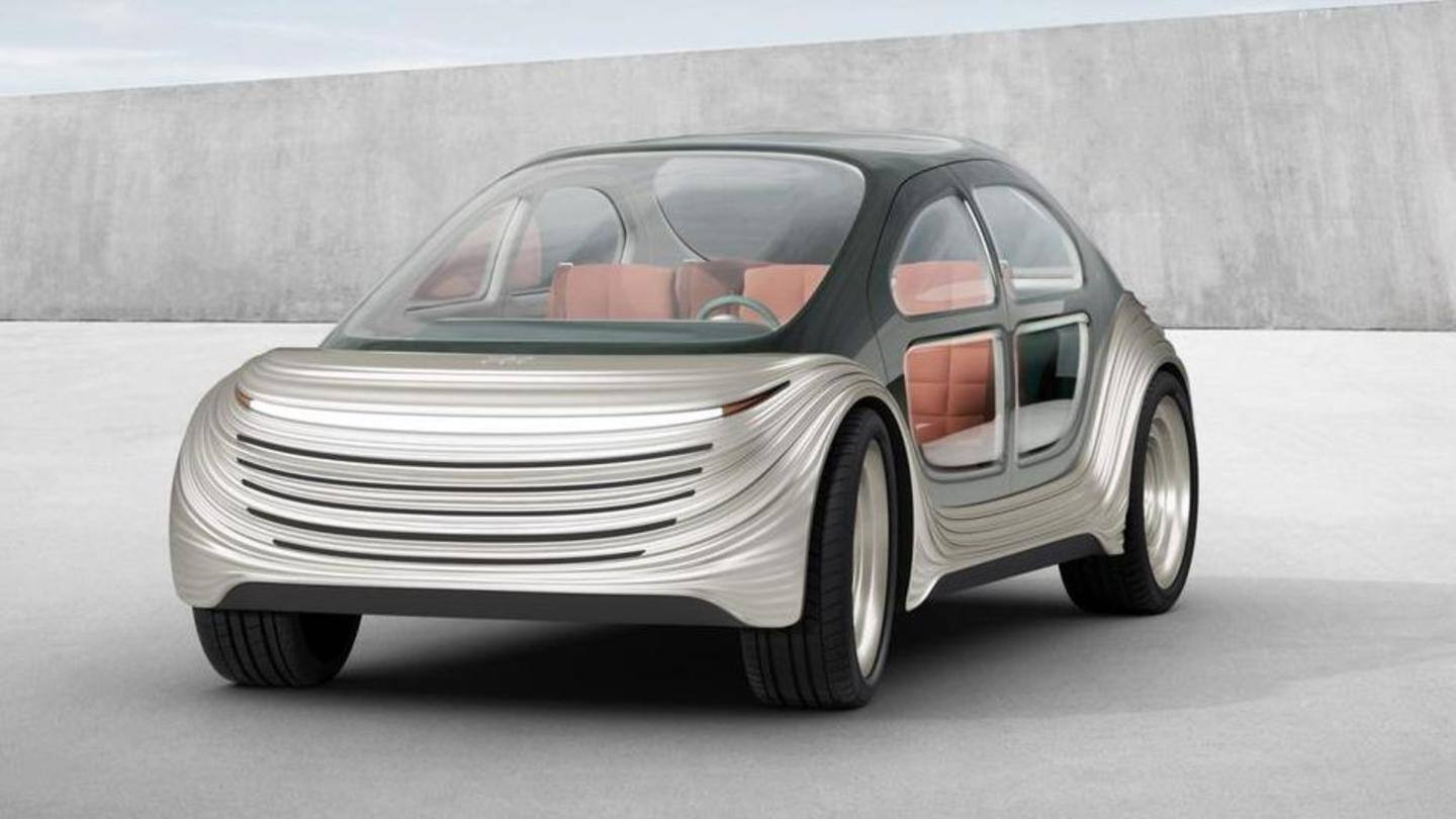 This futuristic electric car cleans the air while driving