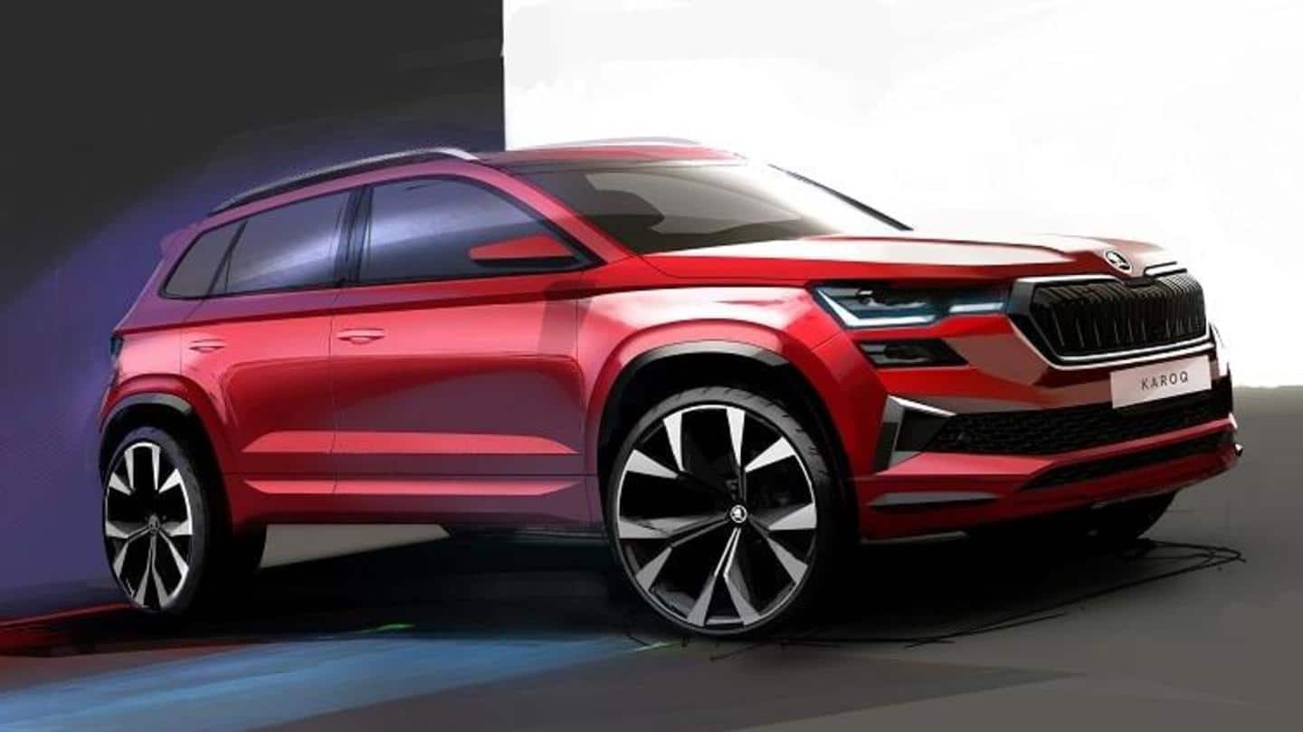 Prior to unveiling, SKODA KAROQ (facelift) previewed in design sketches