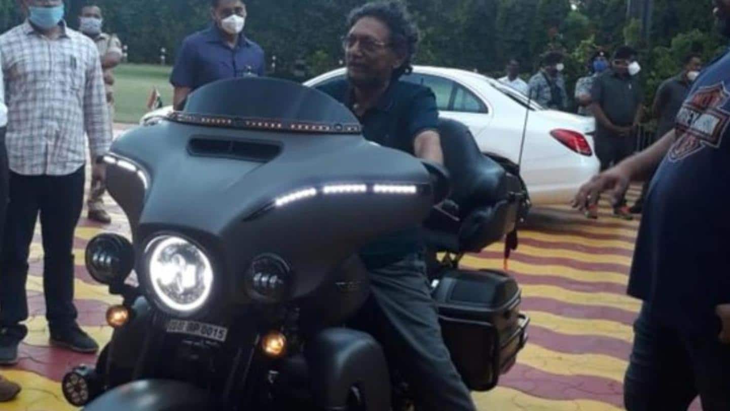 CJI Bodbe snapped astride a limited-edition Harley-Davidson; photos go viral