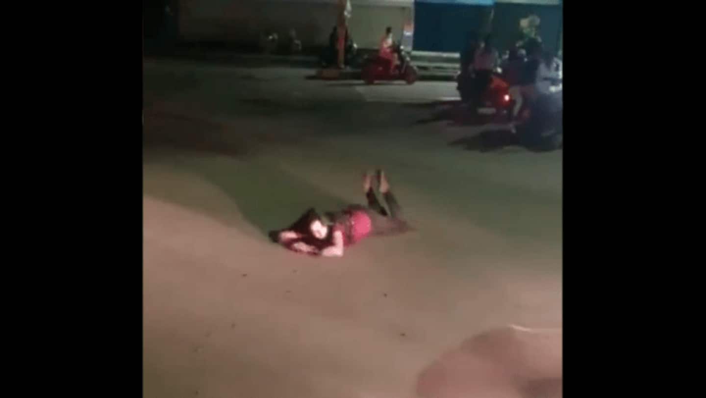 Locals called the police; woman reportedly fled the scene Locals called the police; woman reportedly fled the scene