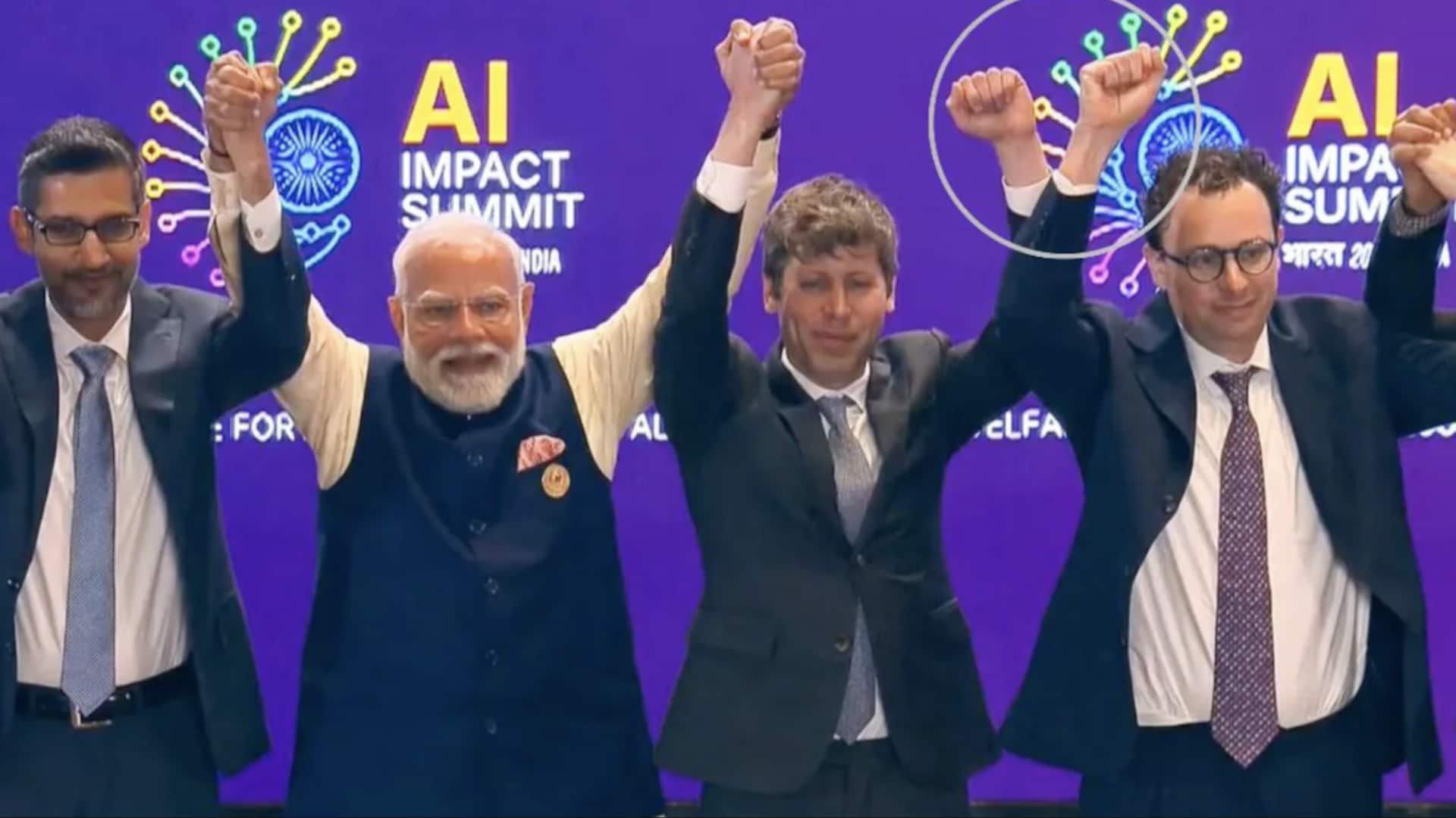 Modi unites leaders at AI summit, but Altman-Amodei tension shows