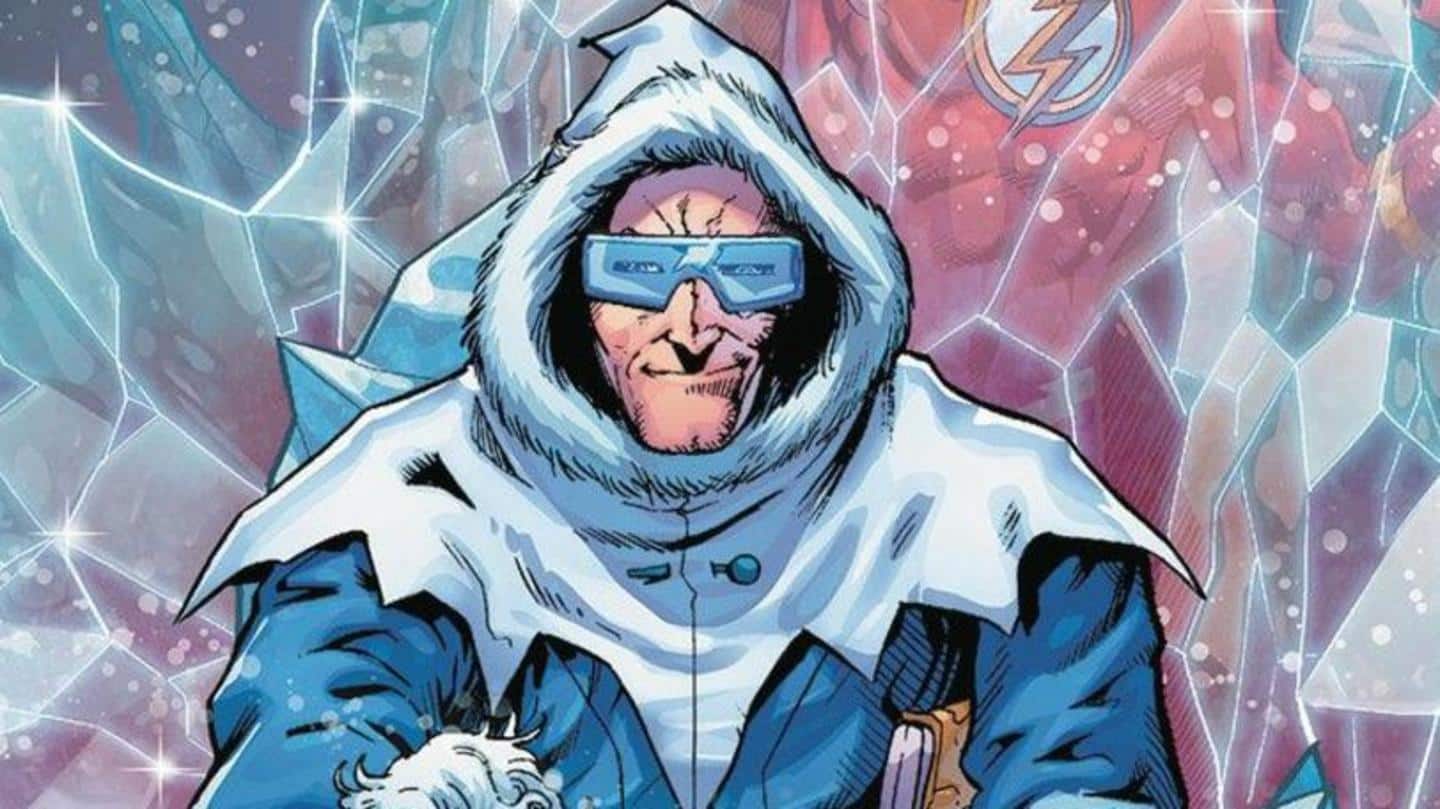 Captain Cold uses his 'absolute zero' power against Flash's super-speed Captain Cold uses his 'absolute zero' power against Flash's super-speed