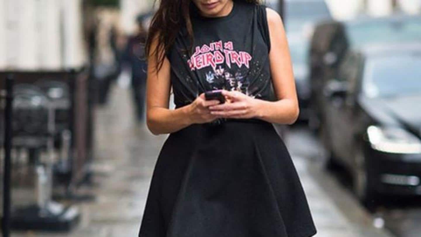 An array of skirts go with the black tee An array of skirts go with the black tee
