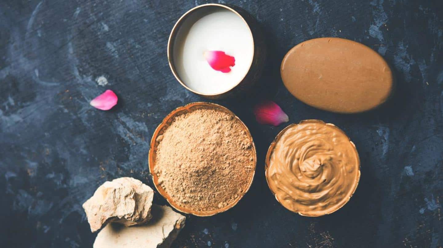 Multani mitti, sandalwood powder, and milk face pack Multani mitti, sandalwood powder, and milk face pack