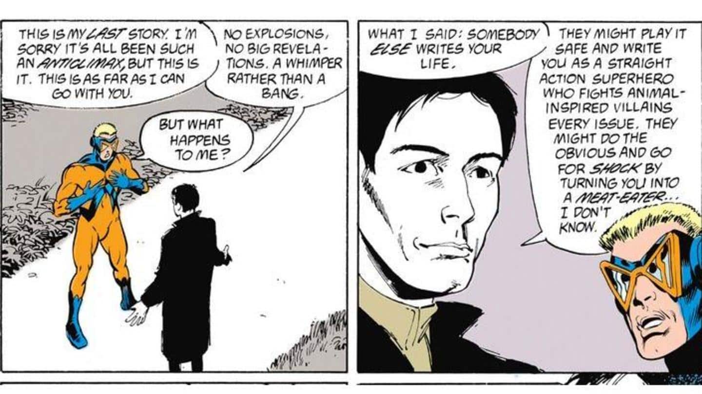 Animal Man's comic awareness results in an existential crisis Animal Man's comic awareness results in an existential crisis