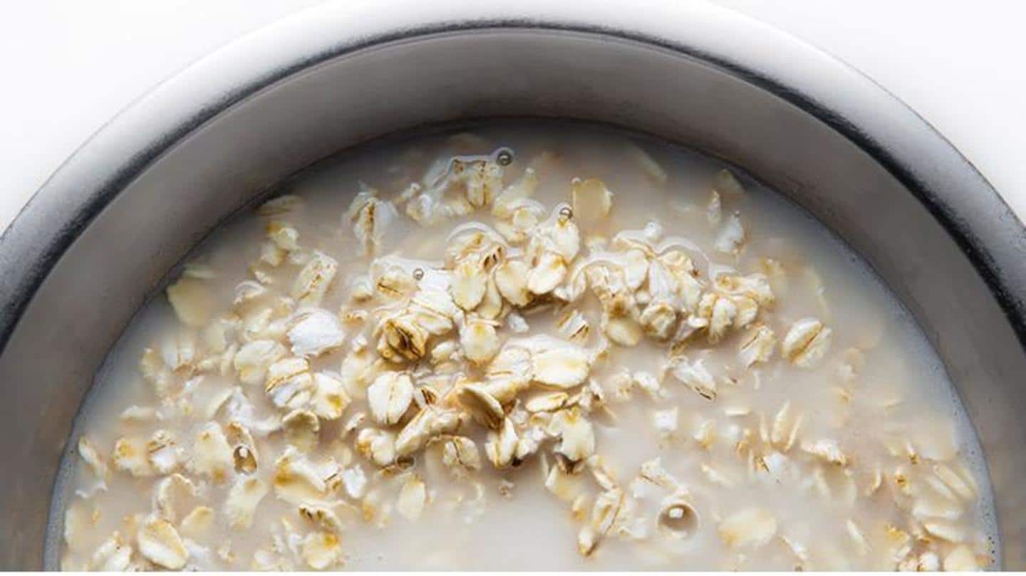 Dip your hands in a bowl of soaked oats Dip your hands in a bowl of soaked oats
