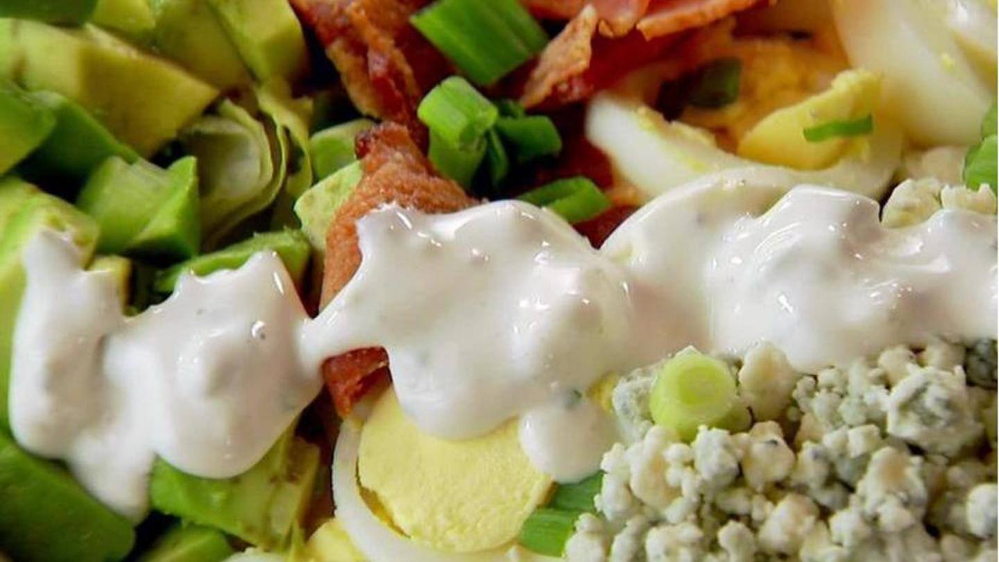 Blue cheese dressing is rich and yummy Blue cheese dressing is rich and yummy