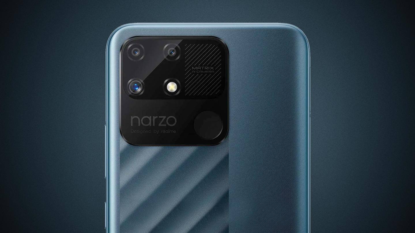 Realme Narzo 50A's renders reveal a unique rear panel design