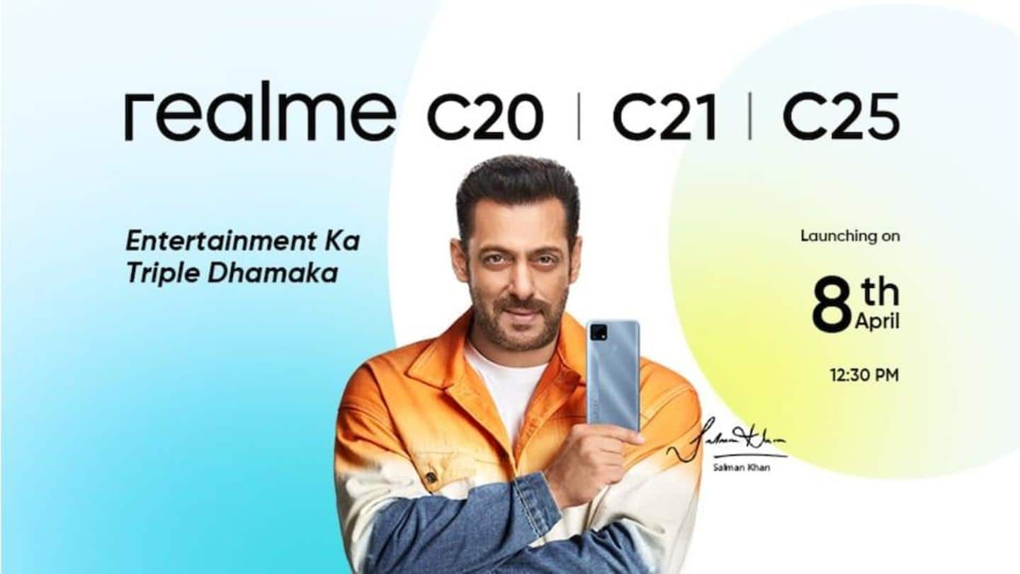 Realme C25, C21, C20 to be launched on April 8
