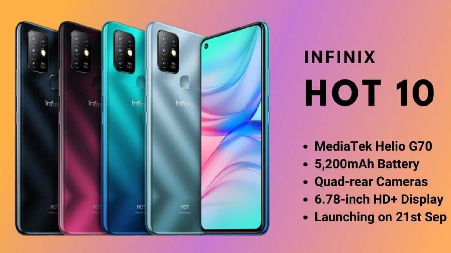 Infinix Hot 10, with 5,200mAh battery and quad cameras, launched