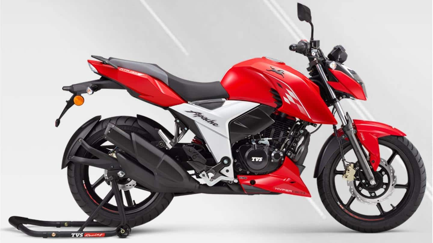 Tvs Apache Rtr 160 4v With Three Ride Modes Launched Newsbytes