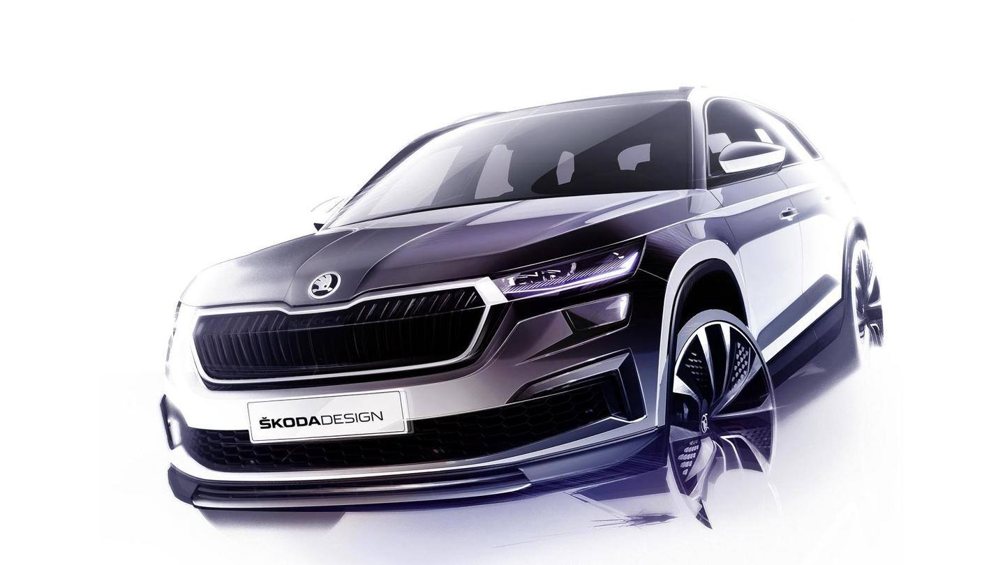 Ahead of debut, 2021 SKODA KODIAQ previewed in official sketches
