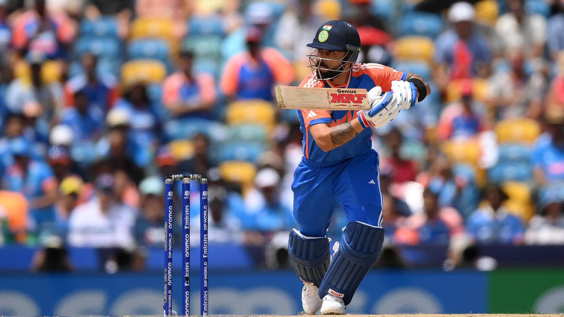 Virat Kohli slams his second fifty in T20 WC finals