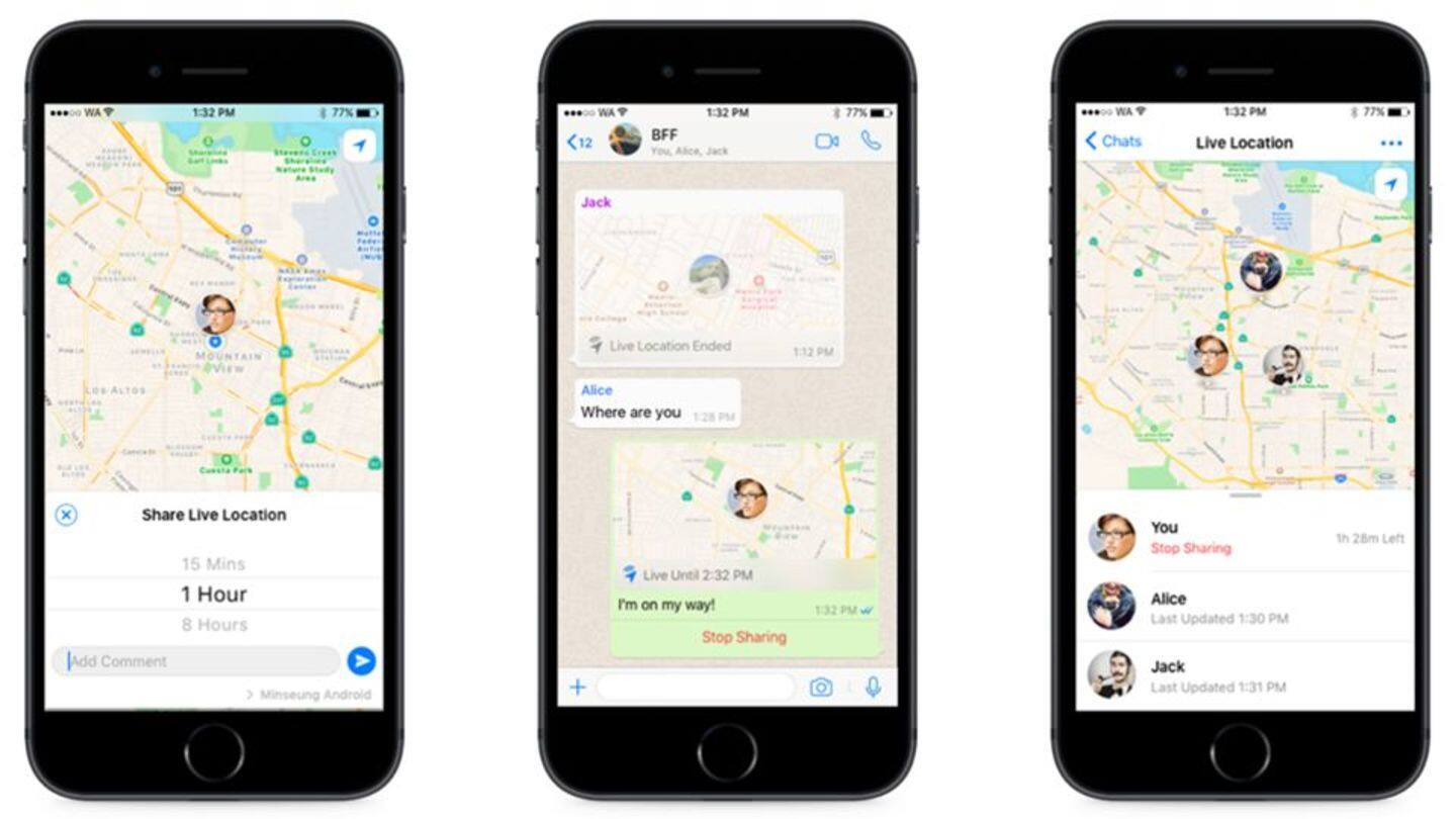 WhatsApp now lets you share "Live location" with friends