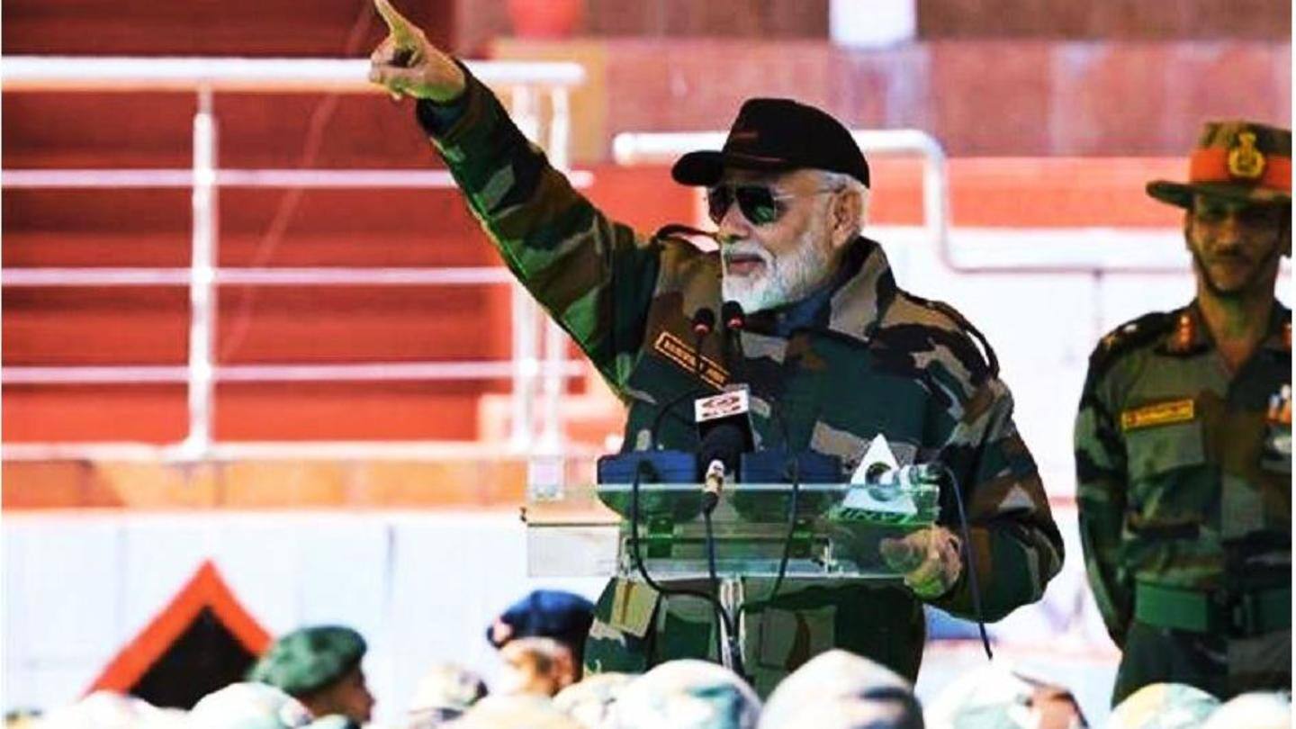 Army, BSF, IAF officials part of PM's Diwali celebrations Army, BSF, IAF officials part of PM's Diwali celebrations