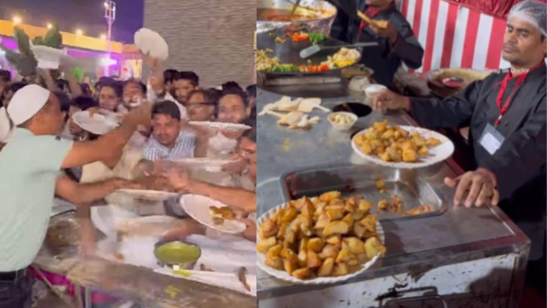 Wedding guests scramble for non-veg food, ignore veg stalls