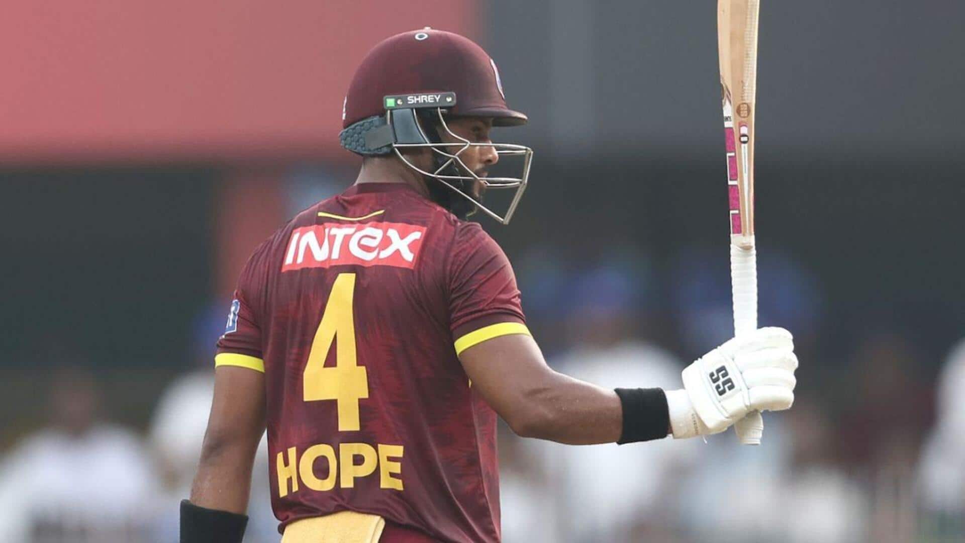 Shai Hope becomes second WI batter with 20 ODI tons