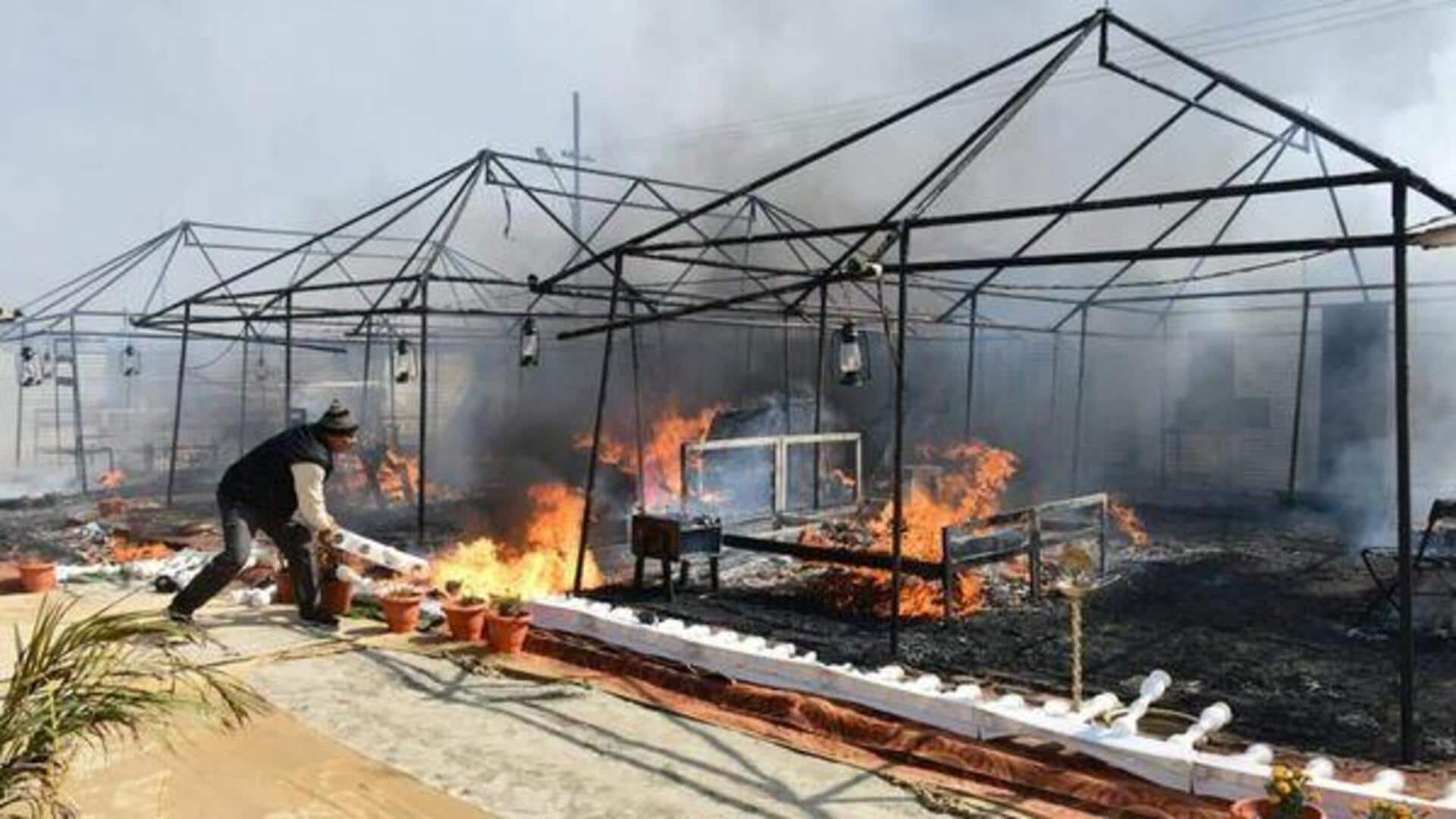 What caused fire at Kalpvasi tent at Maha Kumbh Mela