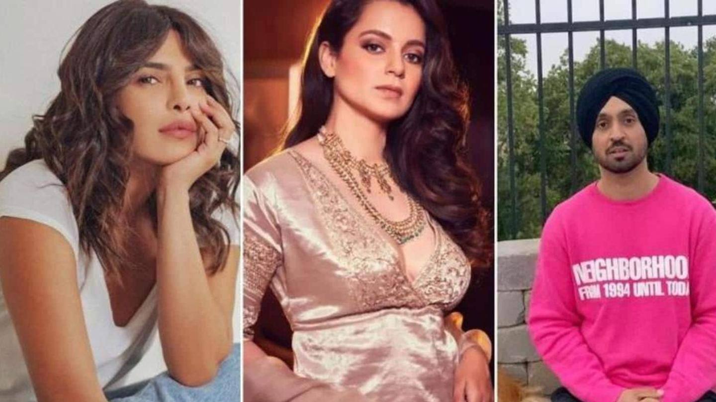 Kangana slammed Priyanka, Diljit for supporting farmers' protest Kangana slammed Priyanka, Diljit for supporting farmers' protest