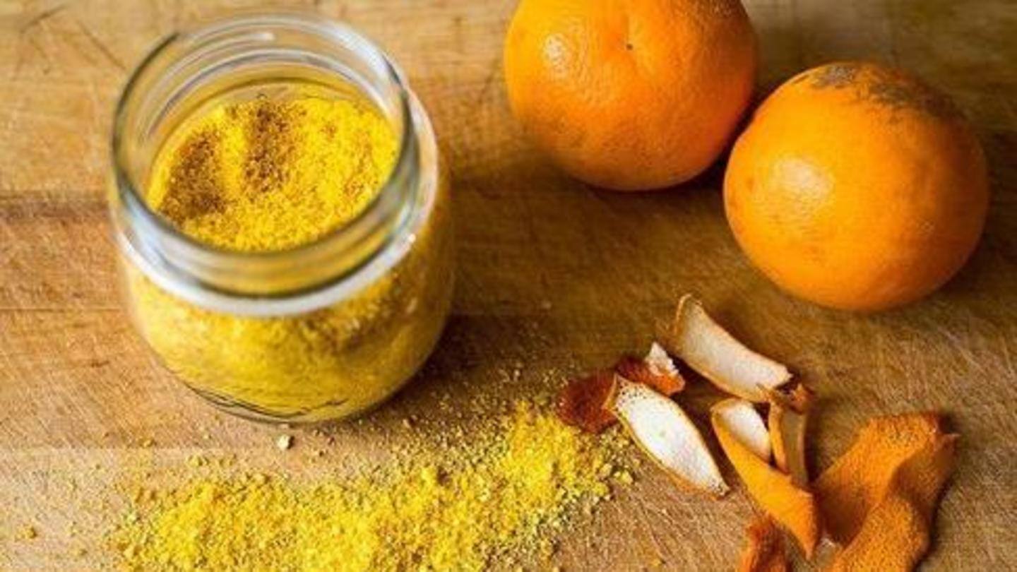 Orange peel and milk mixture will lighten the skin Orange peel and milk mixture will lighten the skin